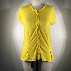 NWT PNG Johnny Was Button Up Tie Back Tee Sz S